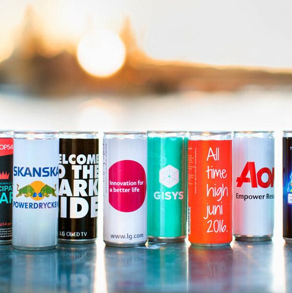 Energidrikk med logo