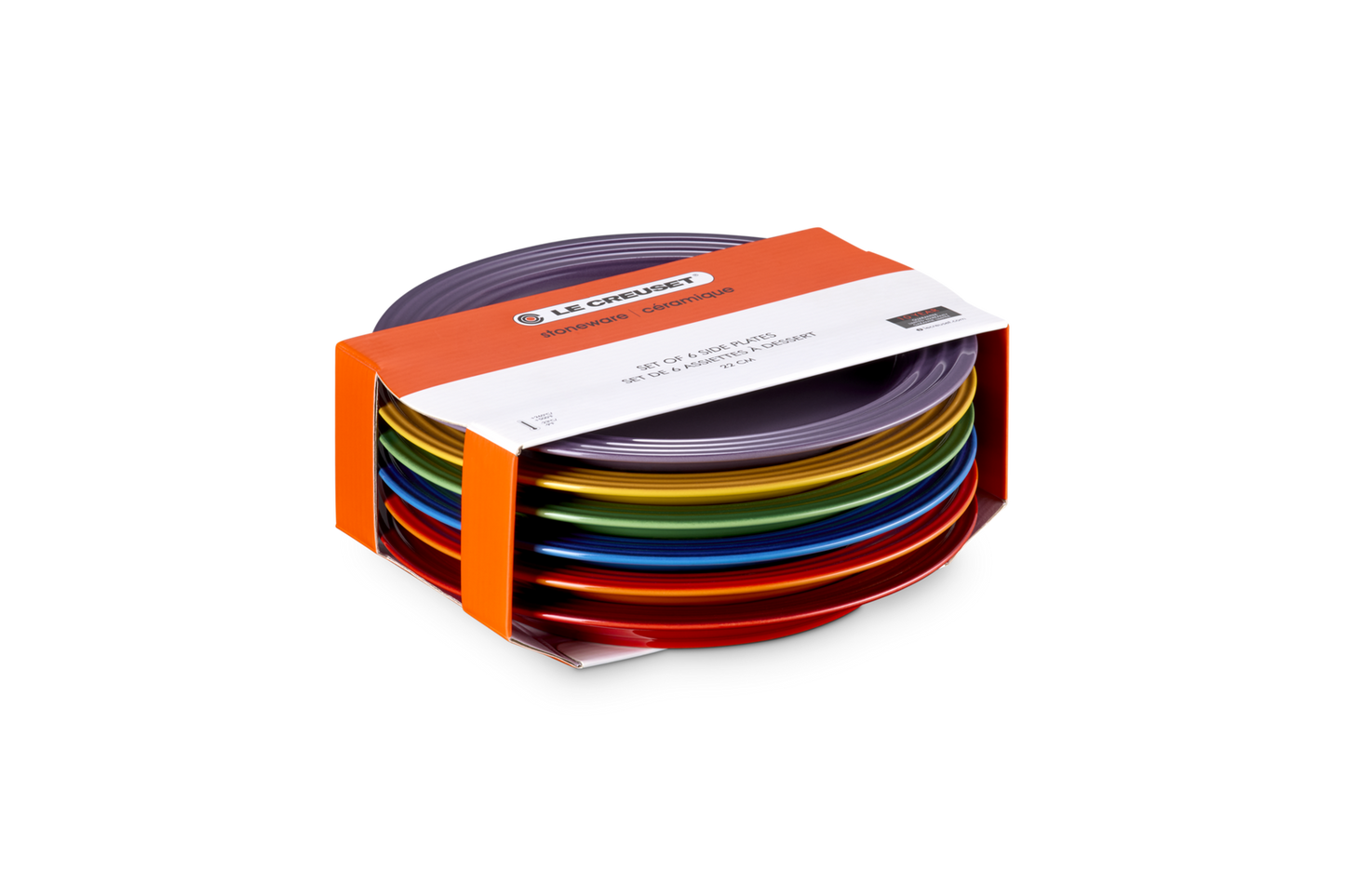 Le Creuset Rainbow Collection sett m/ 6 frokosttallerker stentøy