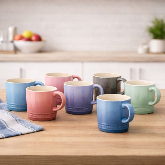 Le Creuset Pastel sett m/ 6 krus stentøy