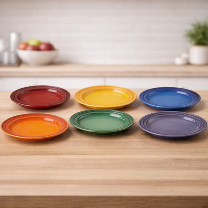 Le Creuset Rainbow Collection sett m/ 6 frokosttallerker stentøy