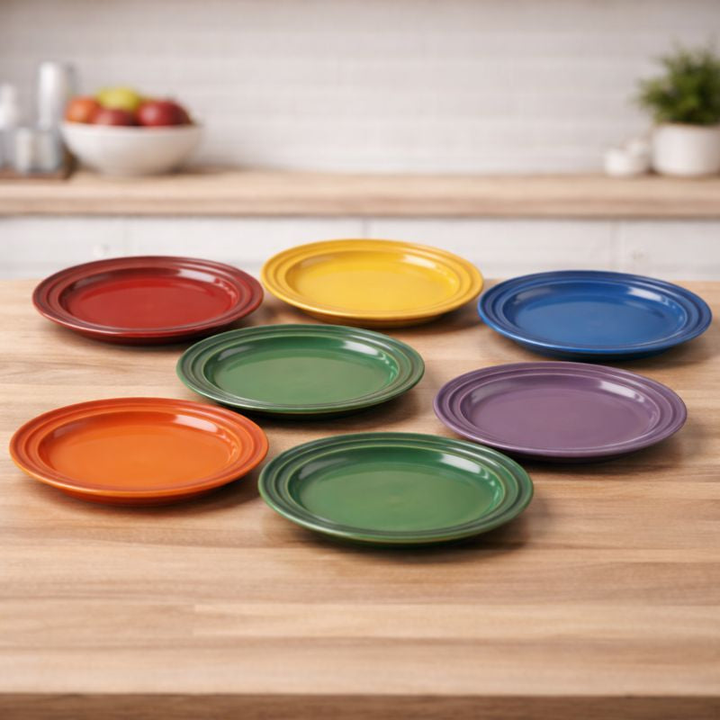 Le Creuset Rainbow Collection sett m/ 6 frokosttallerker stentøy